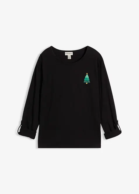 Langermet topp i 100% &oslash;kologisk bomull, bonprix