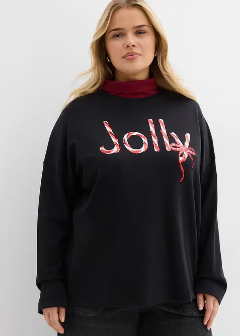 Langermet topp i 100% &oslash;kologisk bomull, bonprix