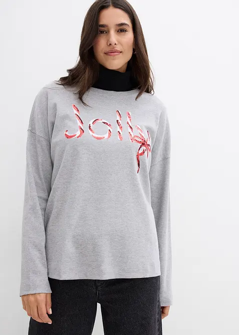 Langermet topp i 100% økologisk bomull, bonprix