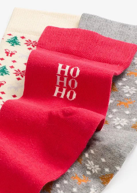 Julesokker med økologisk bomull (3-pack), bonprix