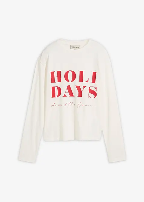 Langermet topp av økologisk bomullsmiks, bonprix