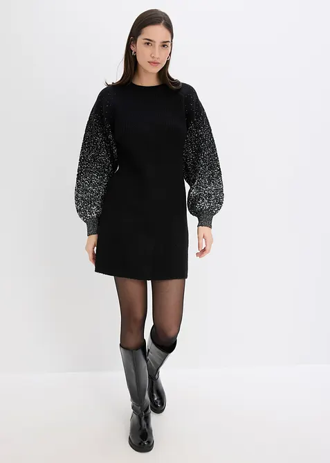 Strikkekjole med glittereffekt, bonprix