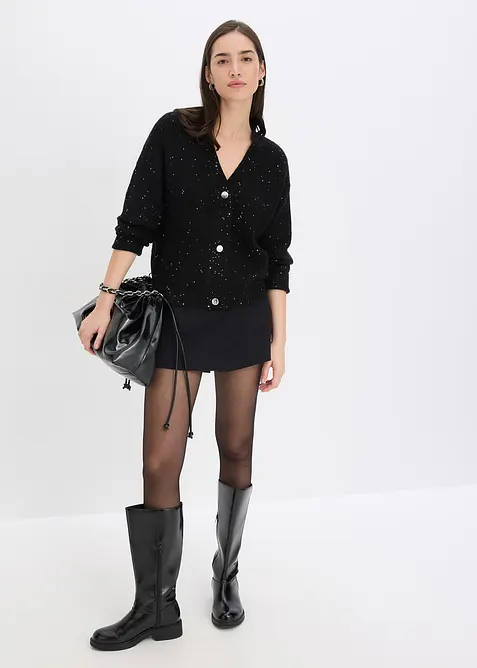 Cardigan med hullmønster, bonprix