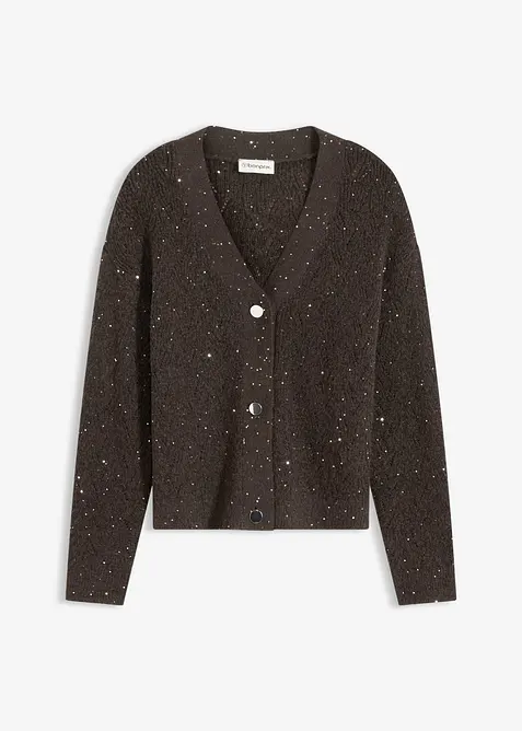 Cardigan med hullmønster, bonprix