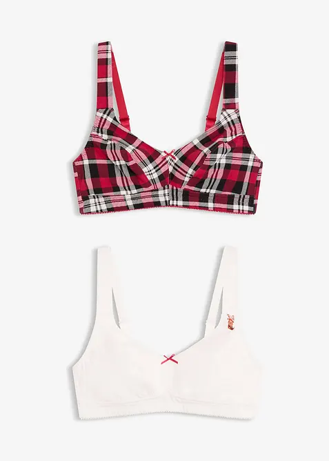 BH uten spiler med økologisk bomull (2-pack), bonprix