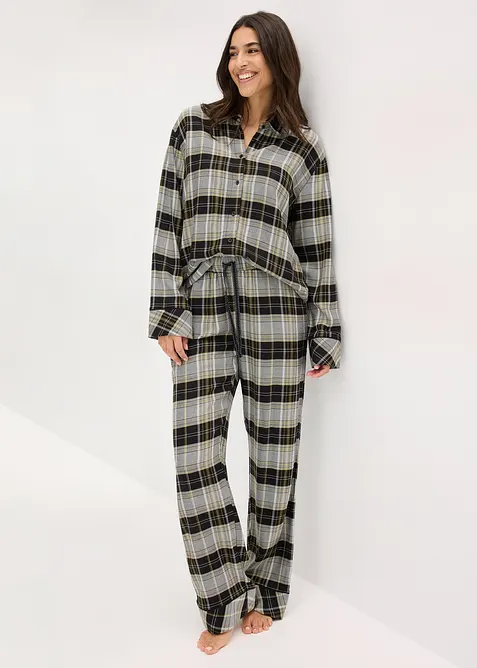 Vevet flanellpyjamas, bonprix