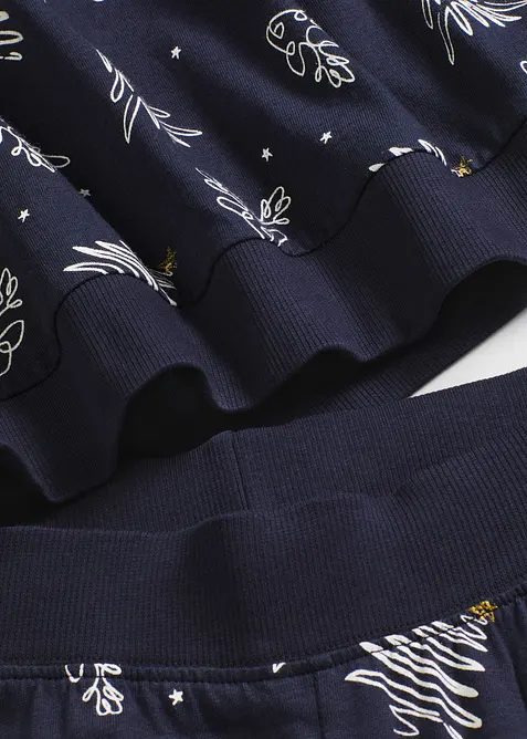 Pyjamas i 100% bomull med glitrende trykk, bonprix