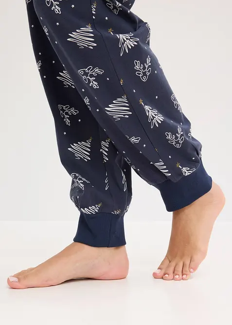 Pyjamas i 100% bomull med glitrende trykk, bonprix