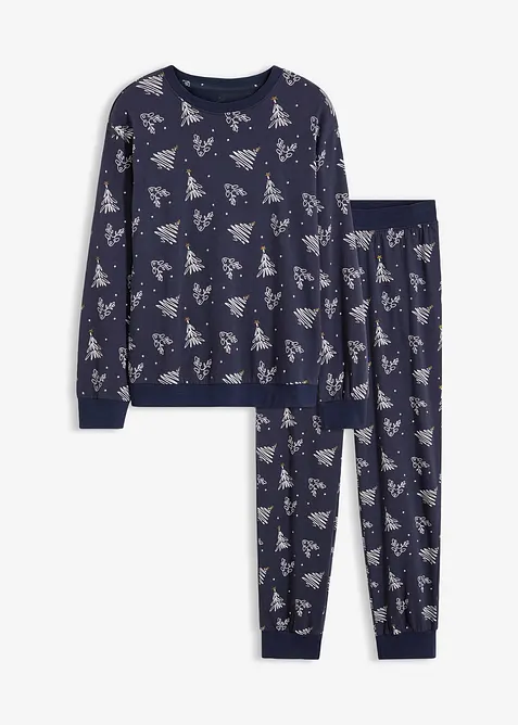Pyjamas i 100% bomull med glitrende trykk, bonprix