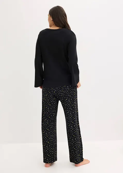 Pyjamas i 100% bomull med glitrende trykk, bonprix