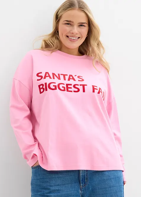 Oversized topp av bomull, bonprix