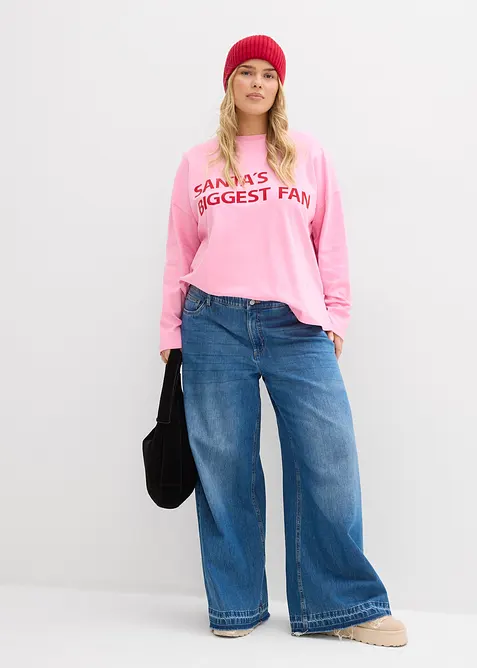 Oversized topp av bomull, bonprix