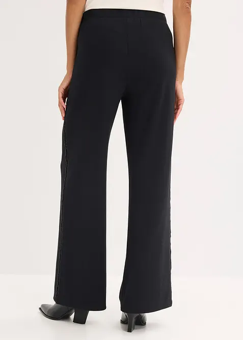 Pull on-bukse i Punto di Roma-materiale med strass, bonprix