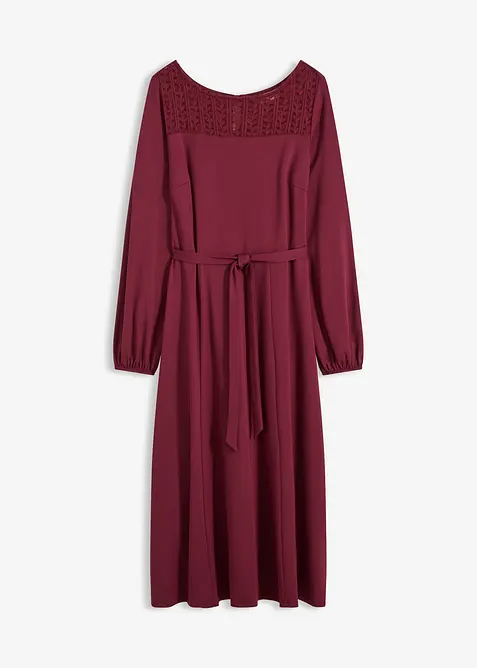 Kjole i Punto di Roma-materiale med blonder, bonprix