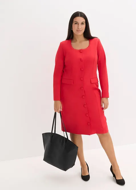 Blazerkjole med blondekant, bonprix