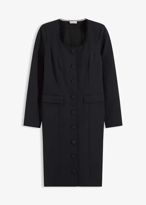 Blazerkjole med blondekant, bonprix