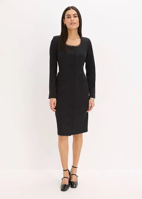 Blazerkjole med blondekant, bonprix