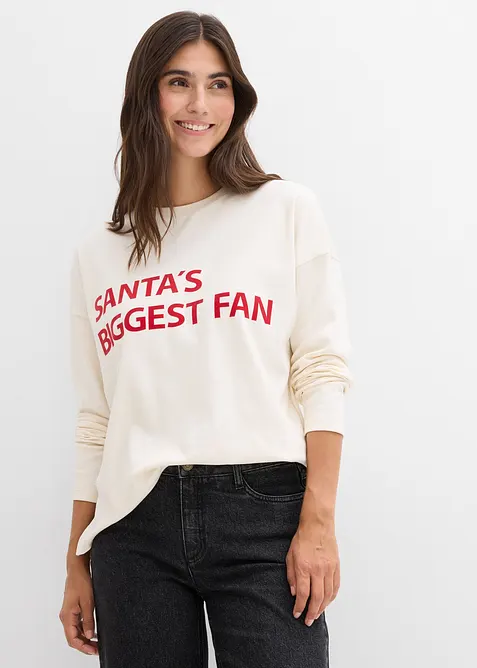 Oversized topp av bomull, bonprix