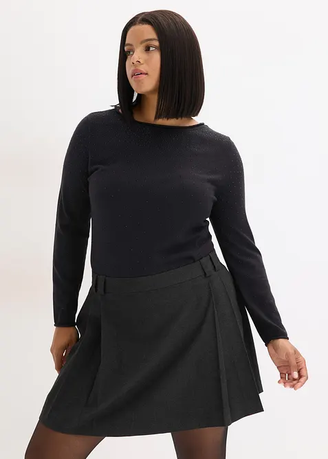 Finstrikket genser i lett viskosemiks, bonprix