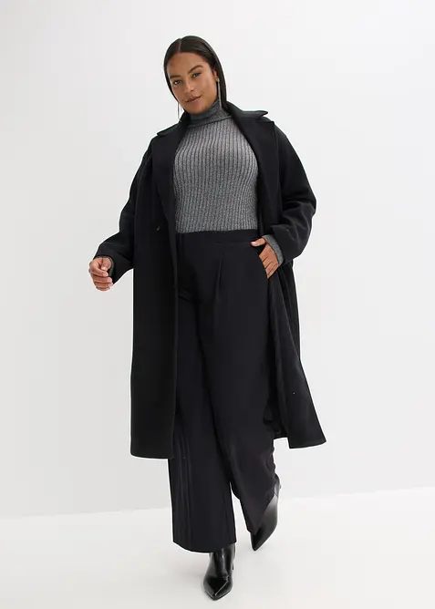 Ribbestrikket genser med glittergarn, bonprix