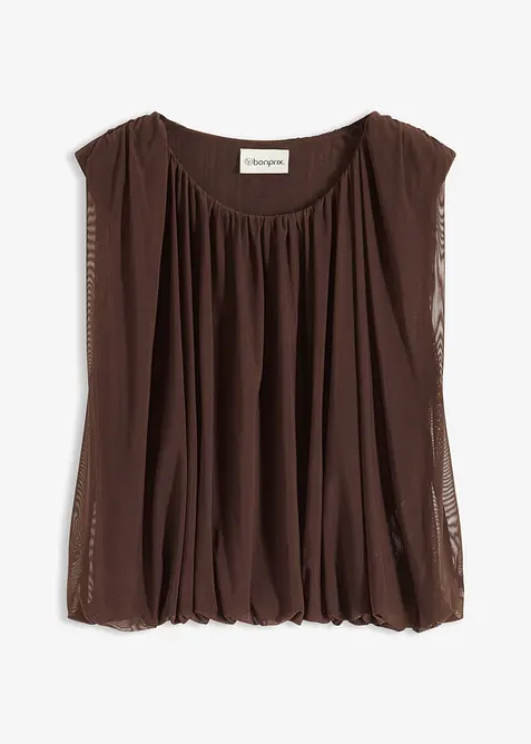 Ermeløs topp i fin mesh, bonprix