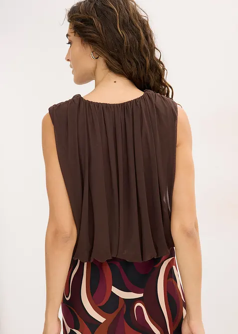 Ermeløs topp i fin mesh, bonprix