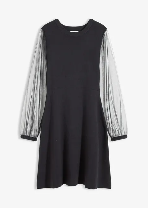 Strikkekjole av lett viskosemiks, bonprix