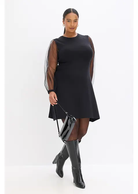 Strikkekjole av lett viskosemiks, bonprix