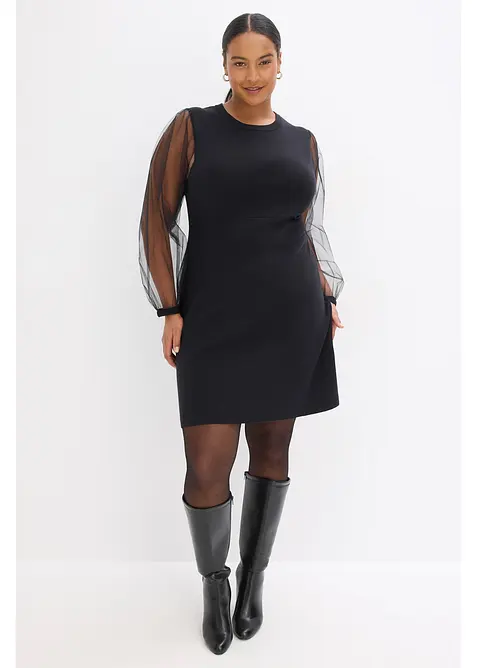 Strikkekjole av lett viskosemiks, bonprix