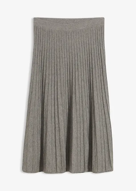 Strikket skjørt med merinoull, bonprix