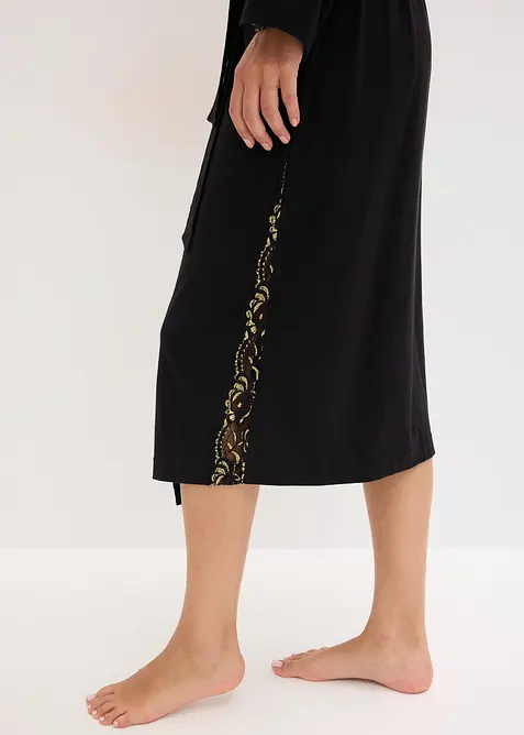 Kimono-morgenkåpe med glitrende blonder, bonprix