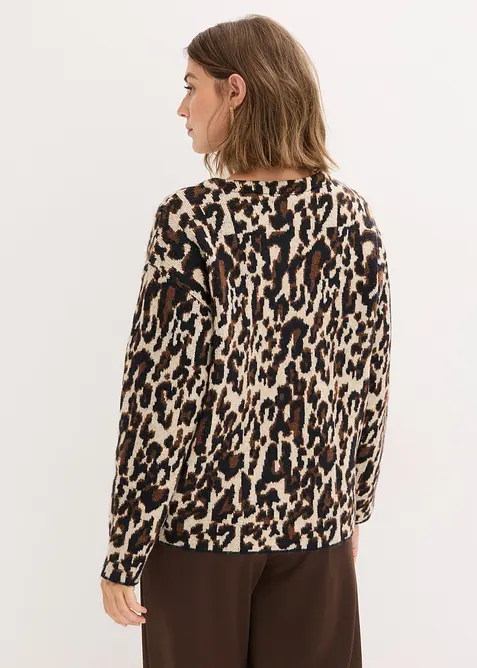 Jacquard strikkejakke, bonprix