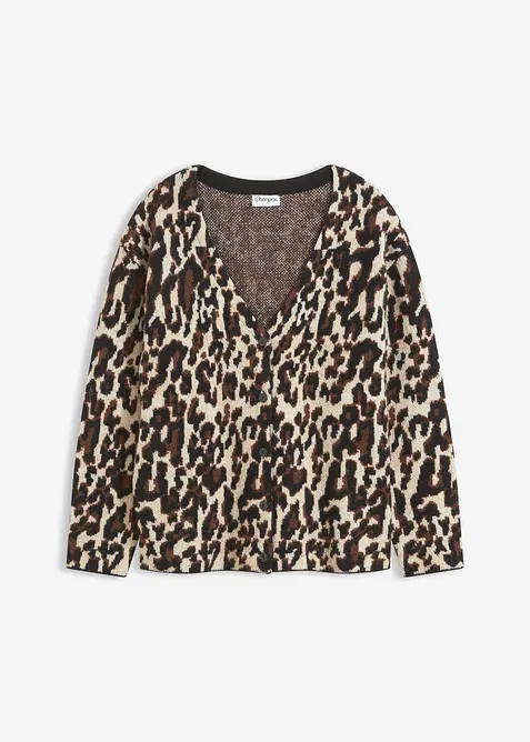 Jacquard strikkejakke, bonprix