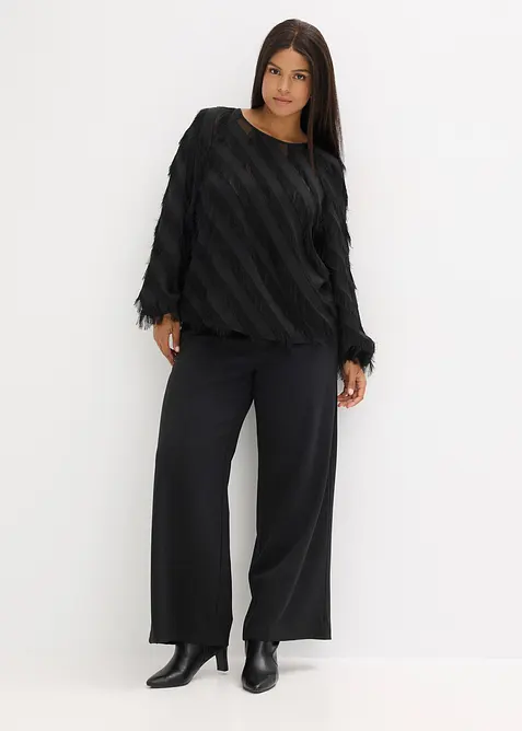 Bluse med frynser, bonprix