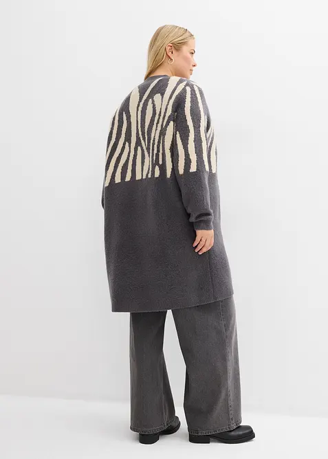 Strikket kåpe med sebratrykk, bonprix