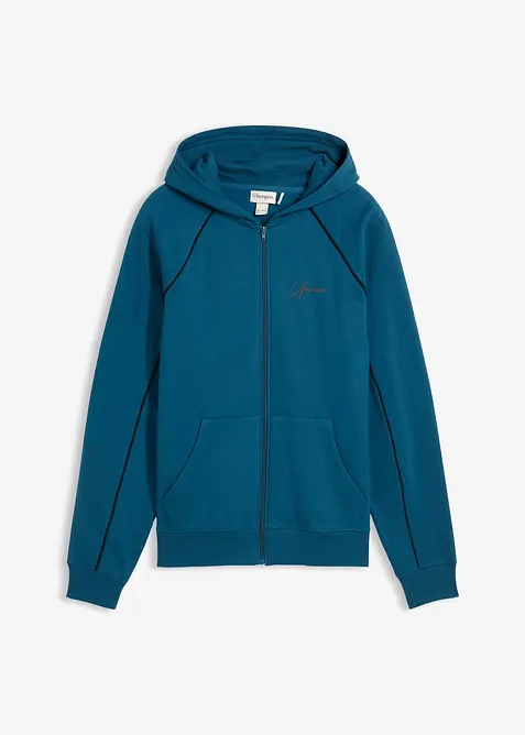 Sweatjakke i 100% bomull med kontrastdetaljer, bonprix