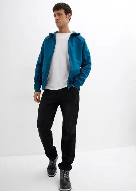 Sweatjakke i 100% bomull med kontrastdetaljer, bonprix