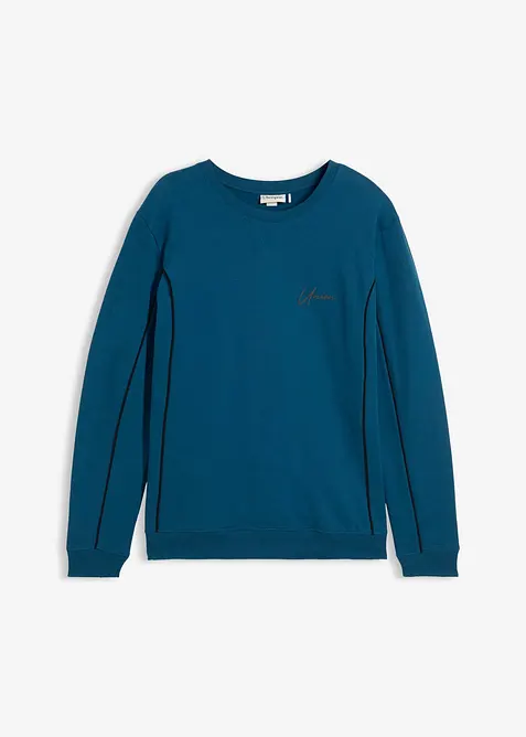 Sweatshirt i 100% bomull med kontrastfargede detaljer, bonprix