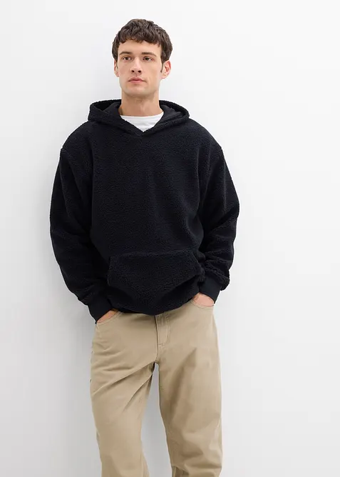 Sweatshirt i pilefleece med bomullsfôr, Loose Fit, bonprix