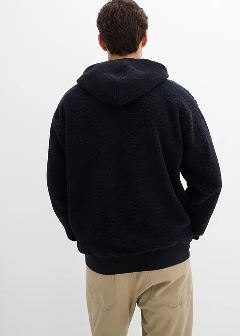 Sweatshirt i pilefleece med bomullsfôr, Loose Fit, bonprix