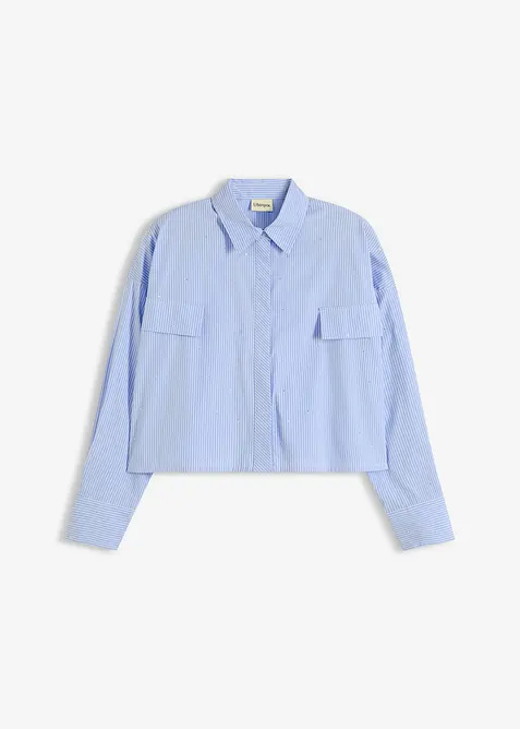 Oversized skjorte i bomullsmiks, bonprix