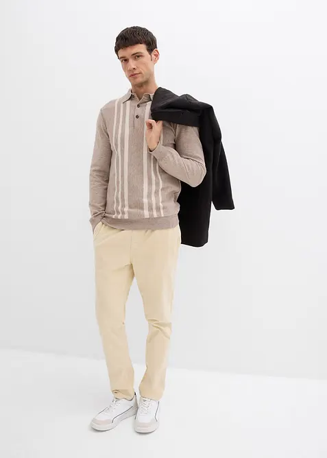 Finstrikket genser med krage, Slim Fit, bonprix