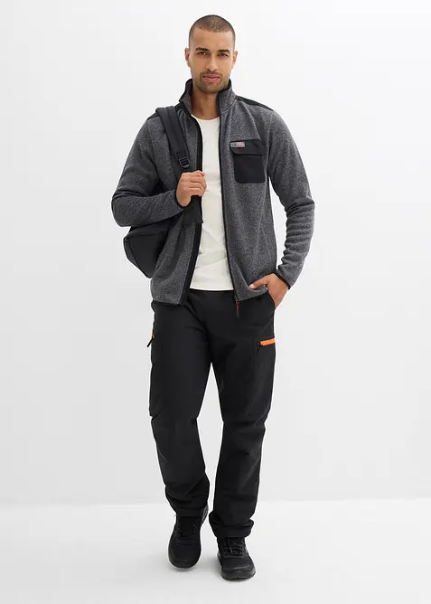 Jakke i strikket fleece med praktiske lommer og sporty detaljer, bonprix
