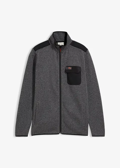 Jakke i strikket fleece med praktiske lommer og sporty detaljer, bonprix
