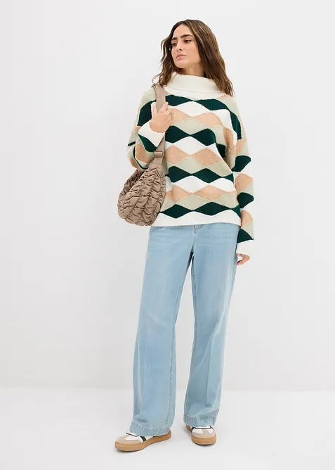 Genser med rullekrage og m&oslash;nster, bonprix