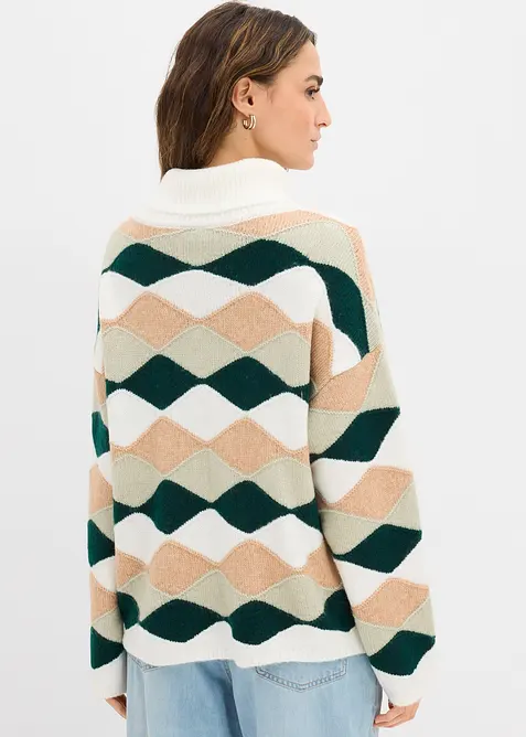 Genser med rullekrage og m&oslash;nster, bonprix