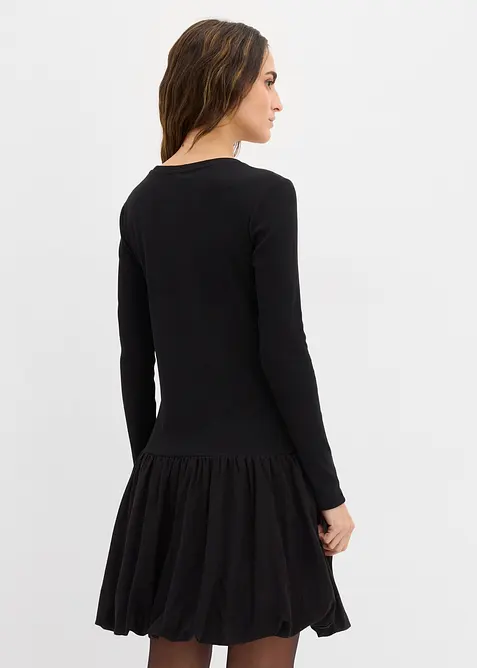 Trikotkjole med ballongskjørt, bonprix