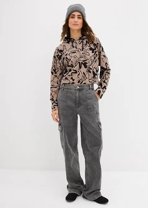 Hettegenser i 100% bomull, bonprix