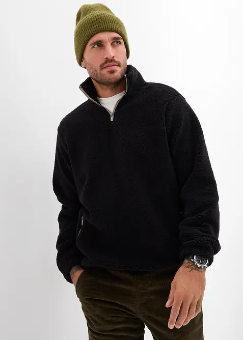 Teddy-fleecegenser med praktiske glidelåslommer, bonprix