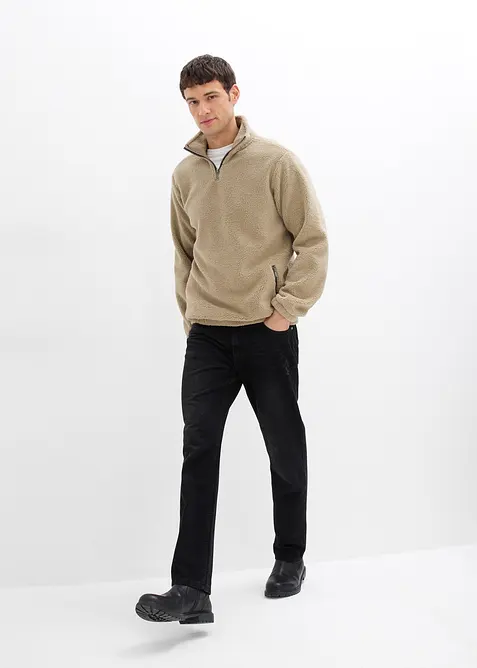 Teddy-fleecegenser med praktiske glidel&aring;slommer, bonprix